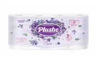 Туалетная бумага PLUSHE Delux Light 3-х сл. 15м (8рул) Сирень (8уп)