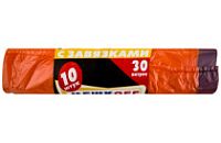 Мусорные с завязками 30лит 10шт (Мешкоff) 14мкм 50см х 60см (60уп) оранжевые