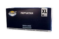 Перчатки нитриловые неопудр. HIGH RISK (ХL) АVIORA /10х50шт/ (10) голубые