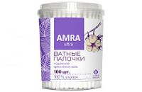 Бумфа Ватные палочки АМРА цилиндр 100 (24уп)