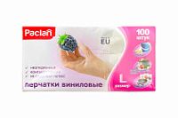 Перчатки винил.неопудр. PACLAN L /10х100шт/ (10)