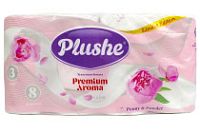 Туалетная бумага PLUSHE Premium Aroma 3-х сл. 16м (8рул) Пион и пудра (8уп)