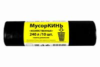 Мусорные 240лит 10шт (МусорКИНЬ) 2-х сл. ПВД 50мкм 88см х 130см (10уп) Хозяйственные