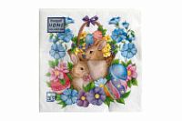 Пасха Салфетки 33х33 3 - слойн. Art Bouquet 20 шт (12 уп) Пасхальные кролики