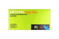 Перчатки латекс. HIGH RISK CRYSTAL ХL /10упх50шт/ (10) голубые