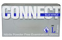 Перчатки нитриловые неопудр.смотр. CONNECT BLUE NITRILE L /10х200шт/ (10) голубые