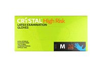 Перчатки латекс. HIGH RISK CRYSTAL М /10упх50шт/ (10) голубые