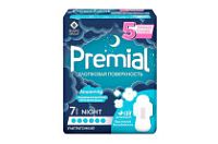 Прокладки Premial женские гигиенические с крылышками Night 7 шт (24уп/кор)