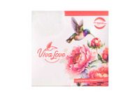 Салфетки "Viva Love" Колибри 100л/20шт белая