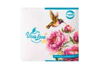 Салфетки "Viva Love" Колибри 80л/20шт белая