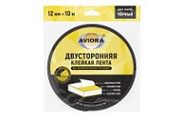 МЛ Двусторонняя клейкая лента на вспененной основе 12мм х10м черная AVIORA