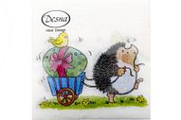 Пасха Салфетки 25х25 1-слойн. ДЕСНА 40л (32 уп) Веселый ежик