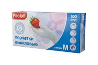 Перчатки винил.неопудр. PACLAN M /10х100шт/ (10)