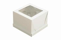 Короб картонный д/тортов с окном 280х280х200 CUBE BOX белый
