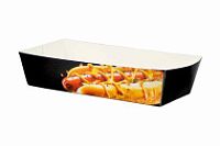 Фастфуд короб лоток/хот-дог лодочка 165*70*40мм Black FOOD (КБ) /12уп*50шт/