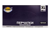 Перчатки винил.неопудр. АВИОРА ХL /10х100шт/ (10) черные