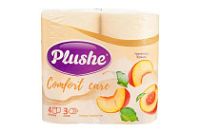 Туалетная бумага PLUSHE Comfort Сare 3-х сл. 15м (4рул) Персик (12уп)