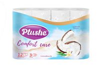 Туалетная бумага PLUSHE Comfort Сare 3-х сл. 16м (12рул) Кокос и ваниль (12уп)