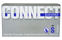 Перчатки нитриловые неопудр.смотр. CONNECT BLUE NITRILE S /10х200шт/ (10) голубые