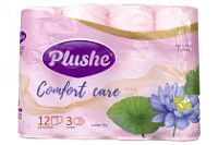 Туалетная бумага PLUSHE Comfort Сare 3-х сл. 16м (12рул) Розовая (12уп)